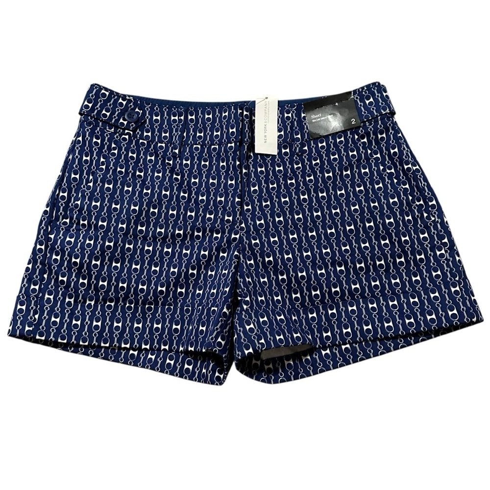 NY&C Chinco Shorts Blue and White 2 - Picture 2 of 8